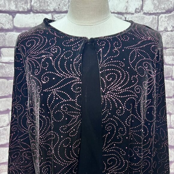 Notations Black Velvet Jacket W/ Attached Tank Size 1X - Picture 2 of 9